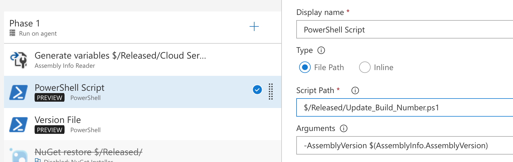 Using AssemblyInfo in VSTS Build Numbers